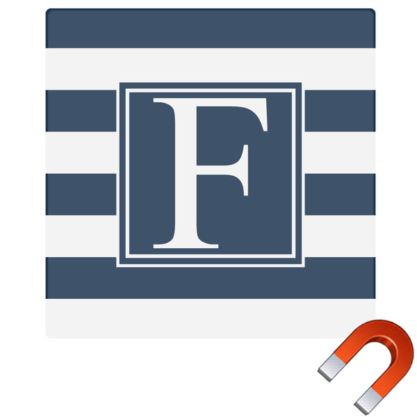 Custom Horizontal Stripe Square Car Magnet - 10" (Personalized)