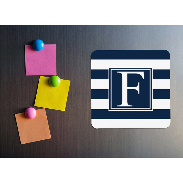 Horizontal Stripe Square Fridge Magnet - LIFESTYLE