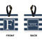 Horizontal Stripe Square Luggage Tag (Front + Back)