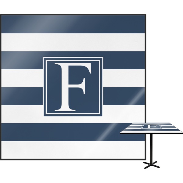 Custom Horizontal Stripe Square Table Top (Personalized)