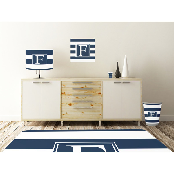 Horizontal Stripe Square Wall Decal Wooden Desk