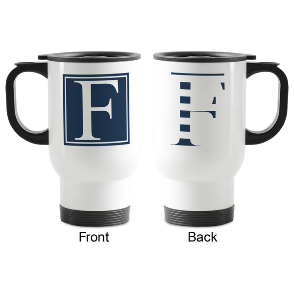 Horizontal Stripe Stainless Steel Travel Mug with Handle - Apvl