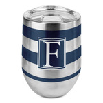 Horizontal Stripe Stemless Wine Tumbler - Full Print (Personalized)