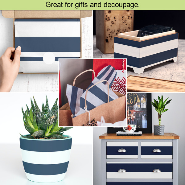 Horizontal Stripe Tissue Paper - In Use Collage