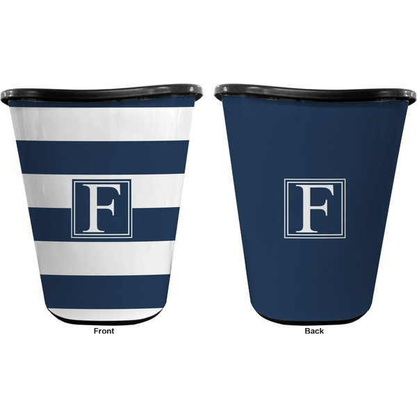 Horizontal Stripe Trash Can Black - Front and Back - Apvl