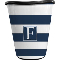 Horizontal Stripe Waste Basket - Single Sided (Black) (Personalized)