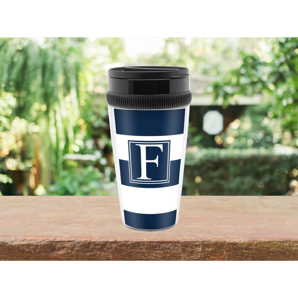 Horizontal Stripe Travel Mug Lifestyle (Personalized)