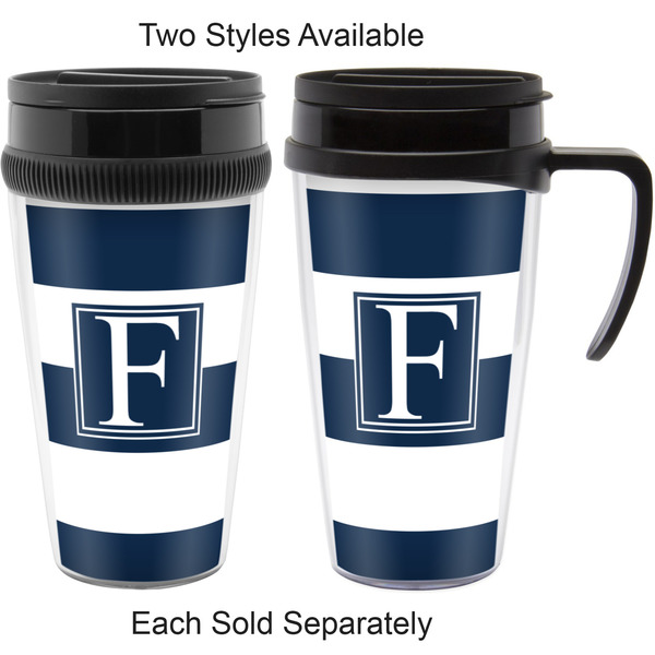 Horizontal Stripe Travel Mugs - with & without Handle