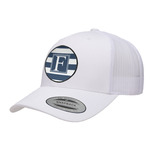 Horizontal Stripe Trucker Hat - White (Personalized)