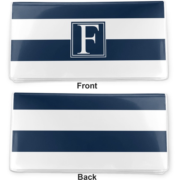 Horizontal Stripe Vinyl Check Book Cover - Front and Back