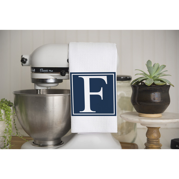 Horizontal Stripe Waffle Weave Towel - Lifestyle - Partial Print