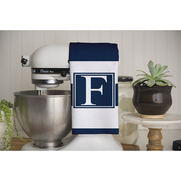 Horizontal Stripe Waffle Weave Towel - Full Color Print - Lifestyle Image