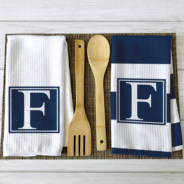 Horizontal Stripe Waffle Weave Towels - 2 Print Styles