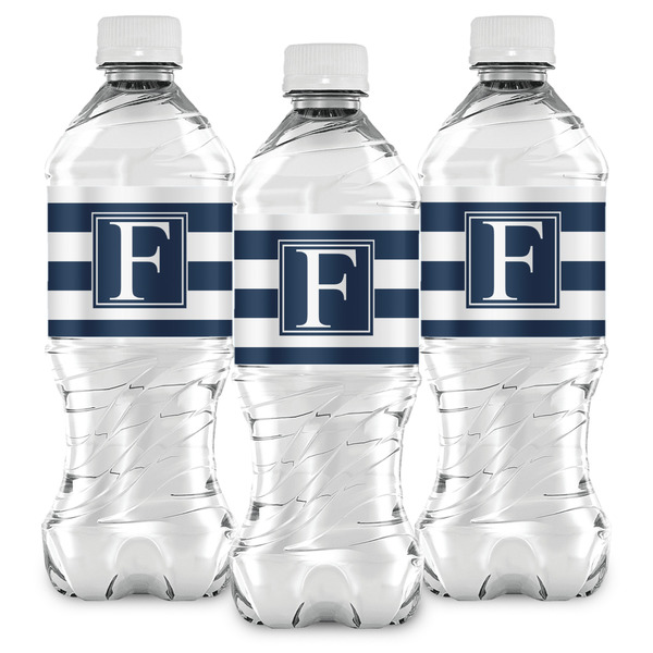 Horizontal Stripe Water Bottle Labels - Front View