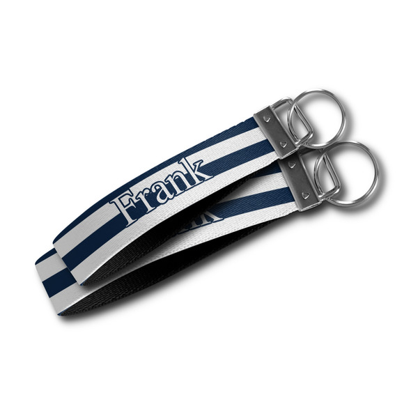 Horizontal Stripe Webbing Keychain FOBs - Size Comparison