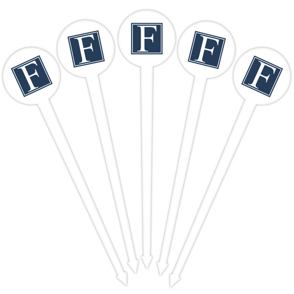 Horizontal Stripe White Plastic 4" Food Pick - Round - Fan View