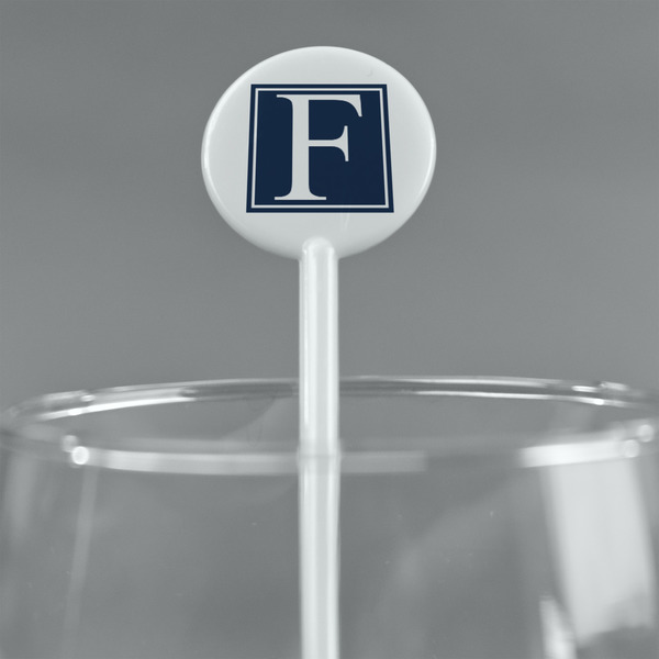 Horizontal Stripe White Plastic 5.5" Stir Stick - Round - Main