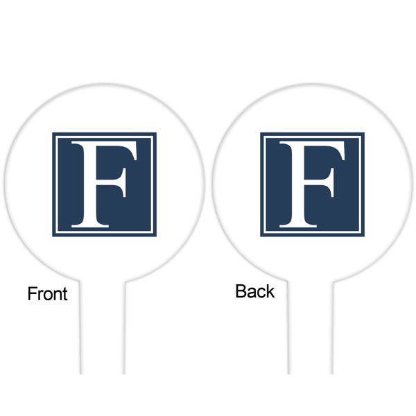 Horizontal Stripe White Plastic 6" Food Pick - Round - Double Sided - Front & Back