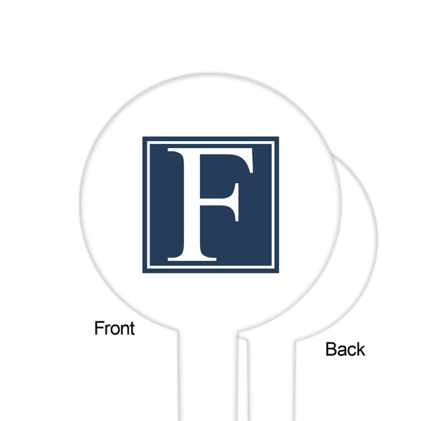 Horizontal Stripe White Plastic 6" Food Pick - Round - Single Sided - Front & Back