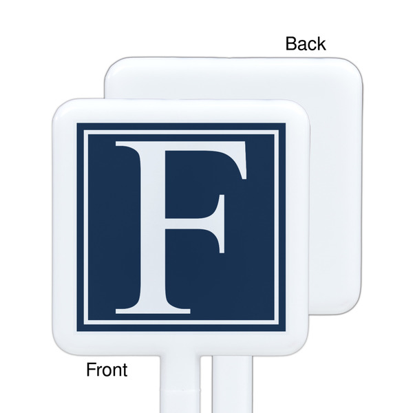 Horizontal Stripe White Plastic Stir Stick - Single Sided - Square - Approval