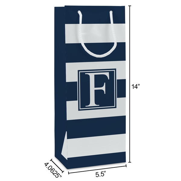 Horizontal Stripe Wine Gift Bag - Dimensions