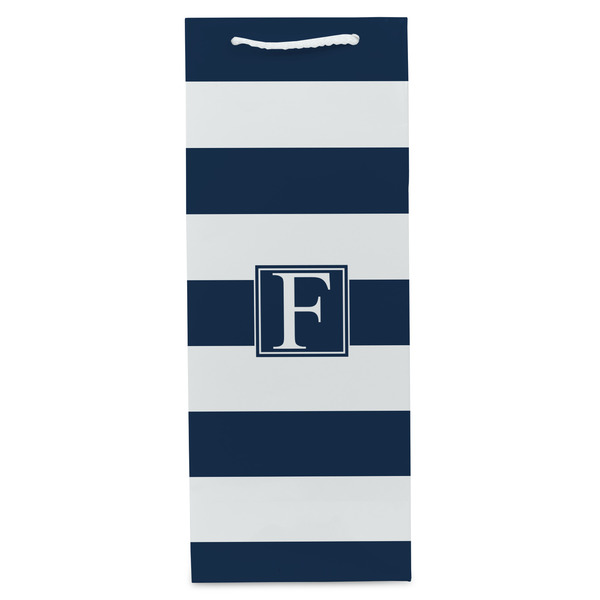 Horizontal Stripe Wine Gift Bag - Gloss - Front