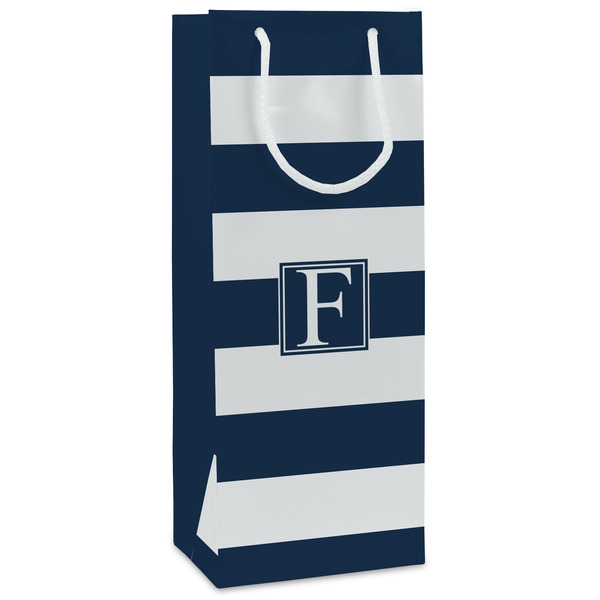Custom Horizontal Stripe Wine Gift Bags - Gloss (Personalized)