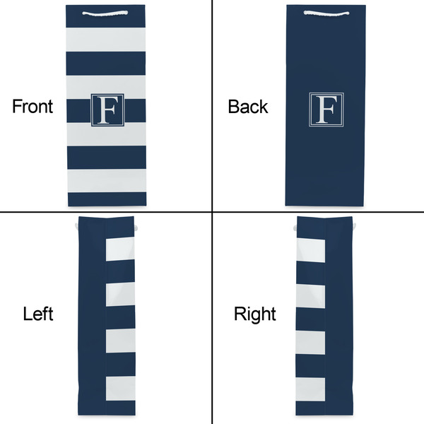 Horizontal Stripe Wine Gift Bag - Matte - Approval