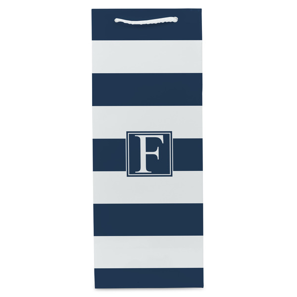 Horizontal Stripe Wine Gift Bag - Matte - Front
