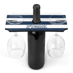Horizontal Stripe Wine Bottle & Glass Holder (Personalized)