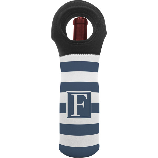 Custom Horizontal Stripe Wine Tote Bag (Personalized)