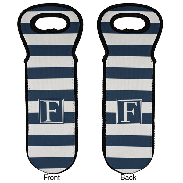 Horizontal Stripe Wine Tote Front & Back