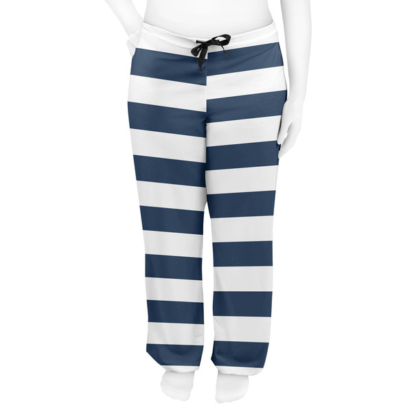 Horizontal Stripe Women's Pj on model - Front