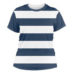 Horizontal Stripe Women's Crew T-Shirt - 2X Large