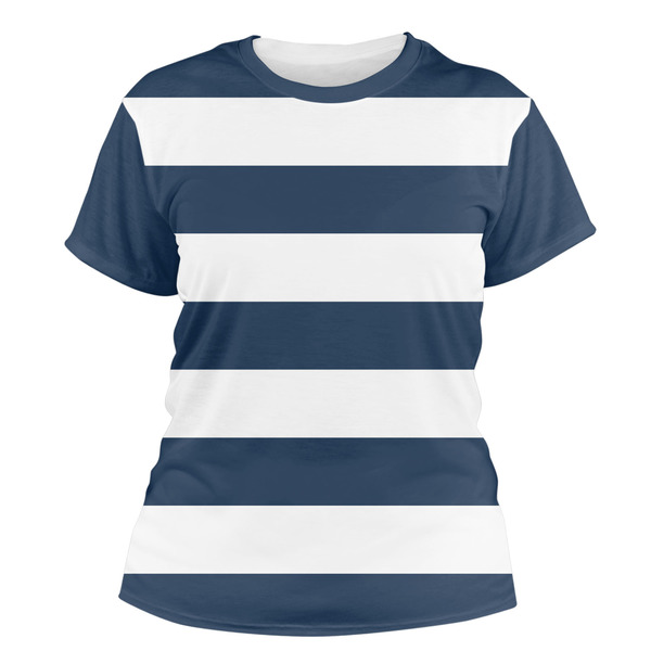 Custom Horizontal Stripe Women's Crew T-Shirt - X Large