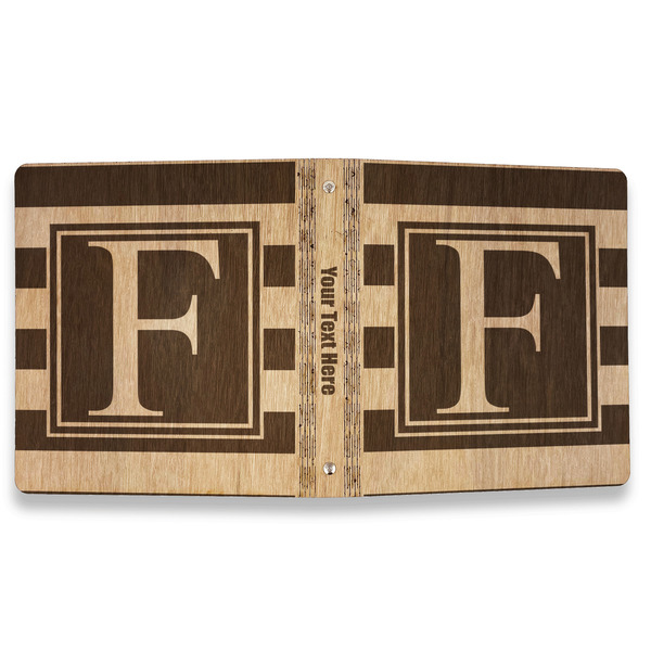 Horizontal Stripe Wood 3-Ring Binders - 1" Letter - Approval