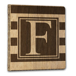 Horizontal Stripe Wood 3-Ring Binder - 1" Letter Size (Personalized)