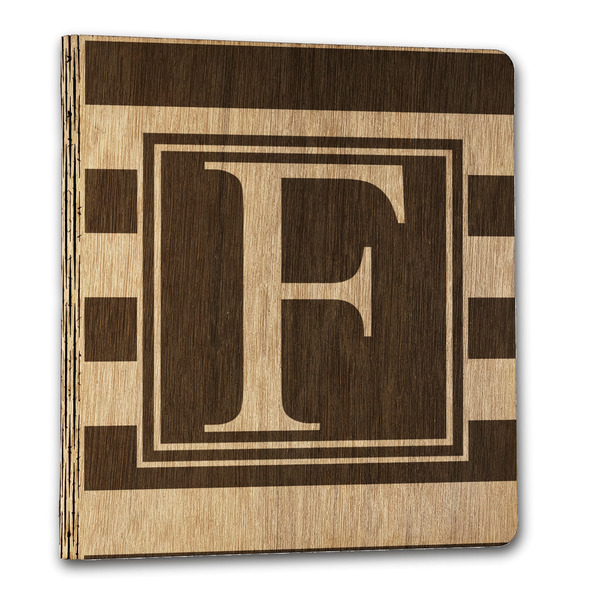 Custom Horizontal Stripe Wood 3-Ring Binder - 1" Letter Size (Personalized)