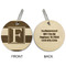 Horizontal Stripe Wood Luggage Tags - Round - Approval
