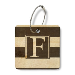 Horizontal Stripe Wood Luggage Tag - Square (Personalized)
