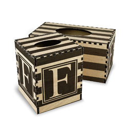 Horizontal Stripe Wood Tissue Box Cover (Personalized)