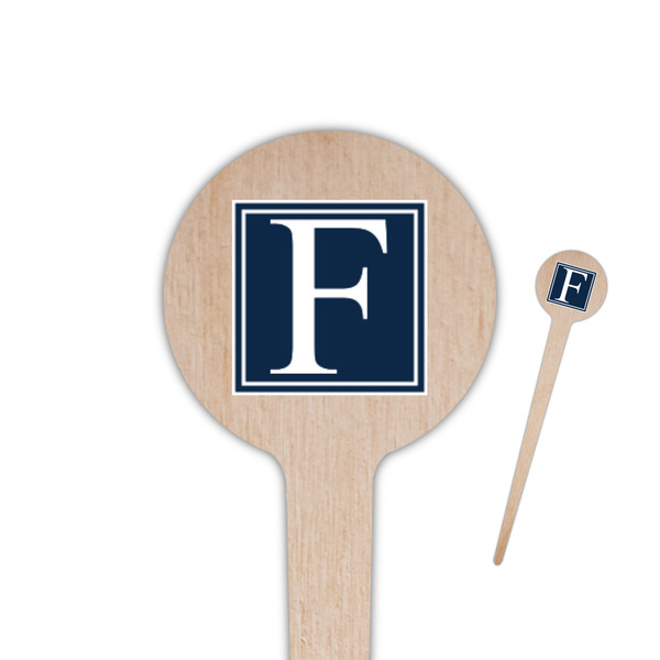 Custom Horizontal Stripe 4" Round Wooden Food Picks - Double Sided (Personalized)