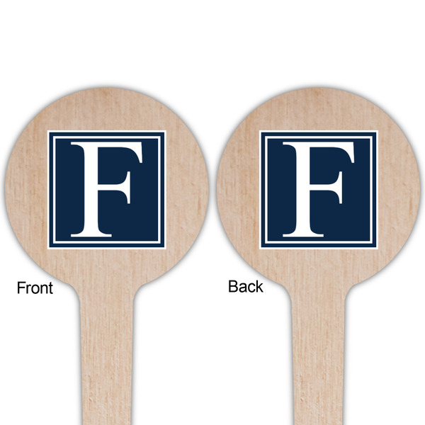 Horizontal Stripe Wooden 4" Food Pick - Round - Double Sided - Front & Back