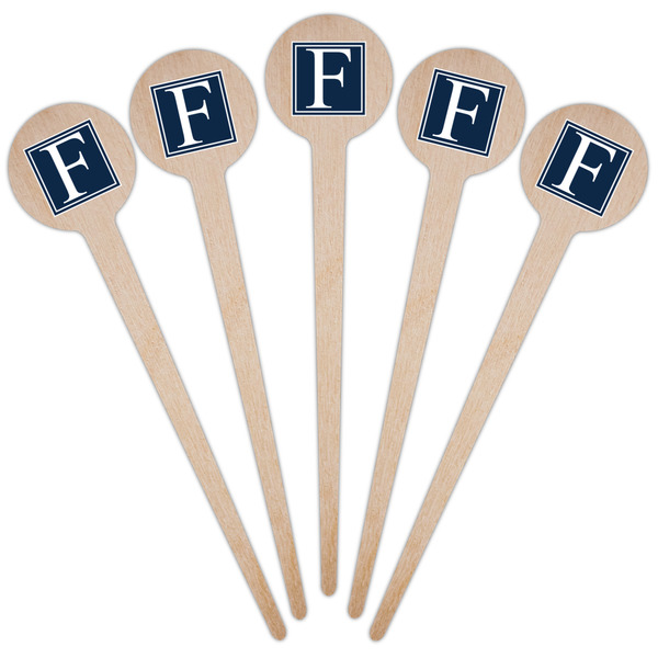 Horizontal Stripe Wooden 4" Food Pick - Round - Fan View