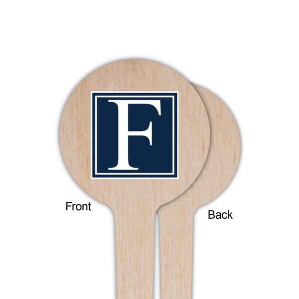 Horizontal Stripe Wooden 4" Food Pick - Round - Single Sided - Front & Back