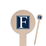 Horizontal Stripe 6" Round Wooden Food Picks - Single Sided (Personalized)