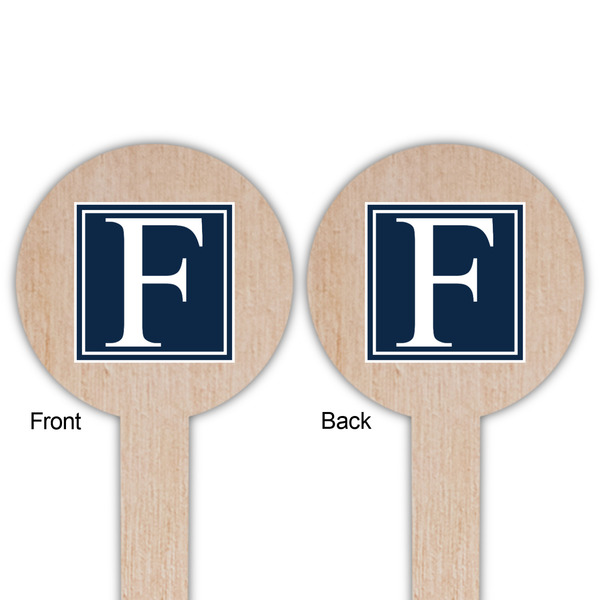 Horizontal Stripe Wooden 6" Food Pick - Round - Double Sided - Front & Back