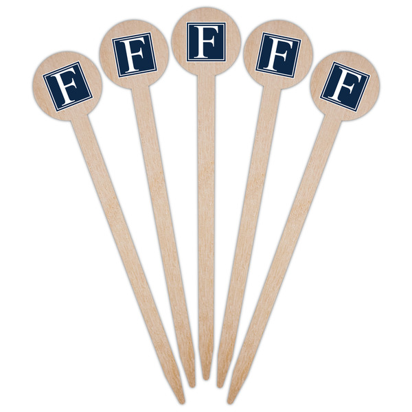 Horizontal Stripe Wooden 6" Food Pick - Round - Fan View