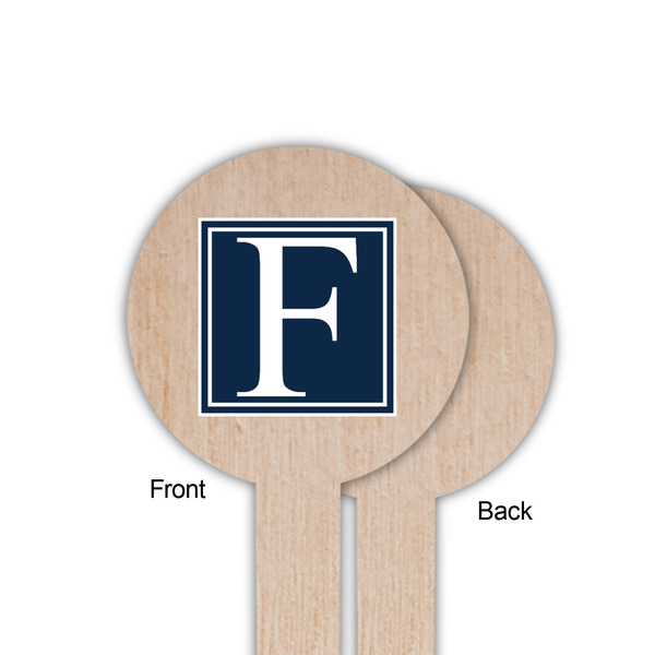 Horizontal Stripe Wooden 6" Food Pick - Round - Single Sided - Front & Back