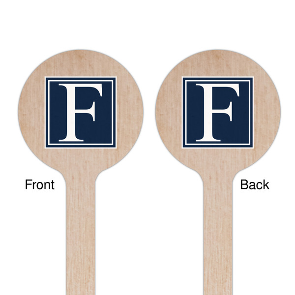 Horizontal Stripe Wooden 7.5" Stir Stick - Round - Double Sided - Front & Back